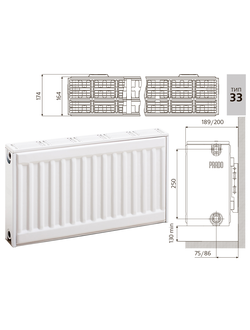 РАДИАТОР PRADO CLASSIC ТИП 33 ВЫСОТА 300 ММ