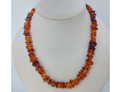 Бусы простые из коньячного янтаря