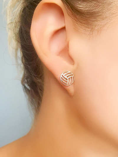 Серьги - гвоздики с закрутками "Волейбол"