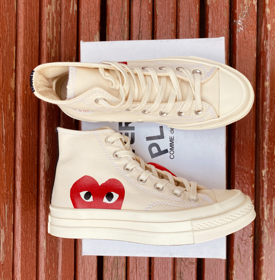 Converse Play Comme Des Garcons белые высокие купить в СПб