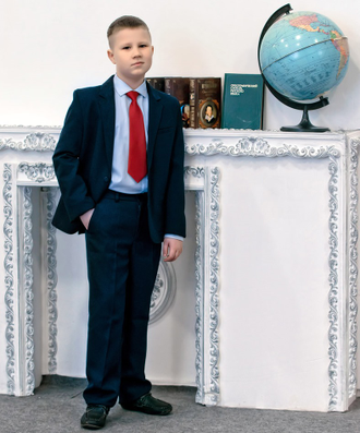 Галстук на фиксаторе красный