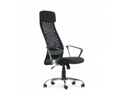 Кресло Barneo K-116 для персонала черная ткань, черная сетка, газлифт 3кл