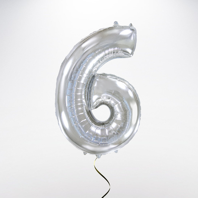 Цифра фольгированная, серебро (102см)