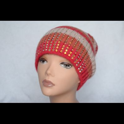 Vizio 6817 шапка Италия женская красная с украшениями