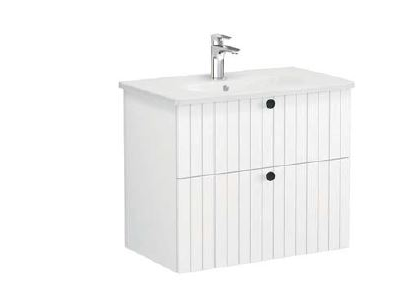 Модуль с круглой раковиной, Vitra Root Groove, 80 см, 2 ящика, матовый белый, 69436