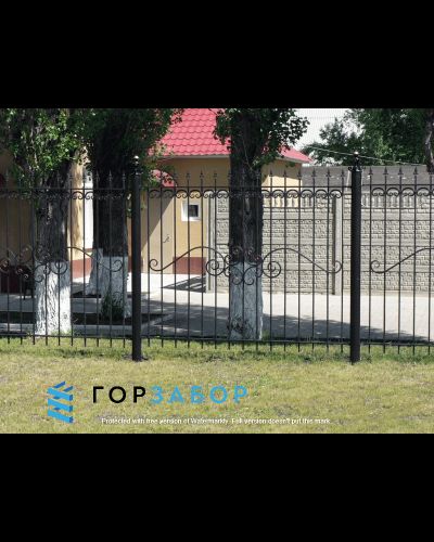 Кованый забор для частного дома KZ1504