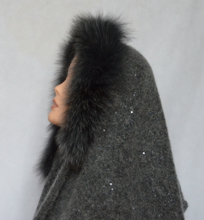 Вязаный палантин италия с мехом vizio фото