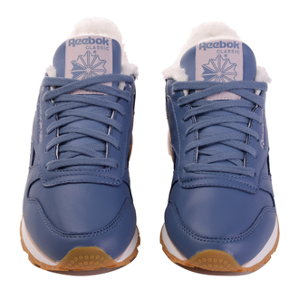 Кроссовки Reebok Classic синие низкие женские с мехом