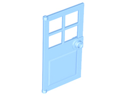 Door 1 x 4 x 6 with 4 Panes and Stud Handle, Bright Light Blue (60623 / 6285266)