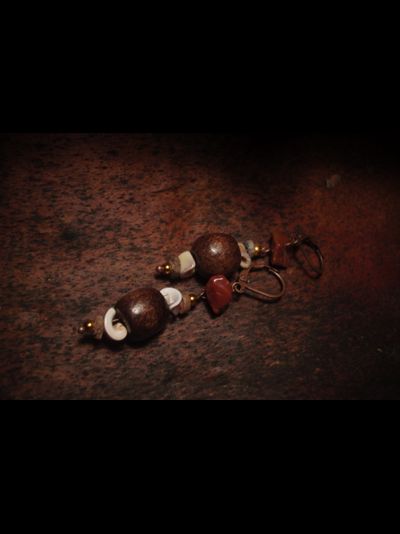 Благотворительность. Осенние серьги с кварцем и ракушками &quot;Ярица - Красавица&quot;