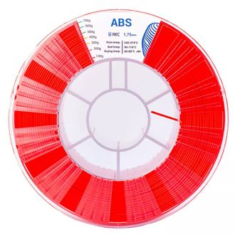 ABS пластик REC, Красный, 10,75 мм, 0,75 кг.