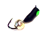 Мормышка вольфрамовая Столбик латун шарик. зел.точка вес.0.37gr.12mm. d-2.0mm,