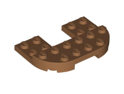 Plate, Round 4 x 6 x 2/3, Raised 2 x 6 and 2 x 2 Cutout, Medium Nougat (89681 / 6378154)