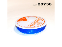 Резинка эластичная (катушка) арт.20758: силиконовая СИНЯЯ - ф 0,6мм