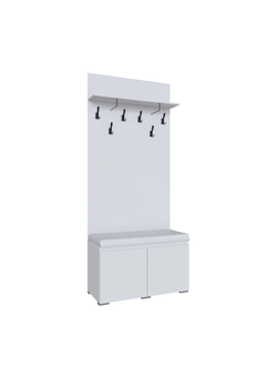 Прихожая Плейона Тумба с вешалкой белая (ТЭКС)