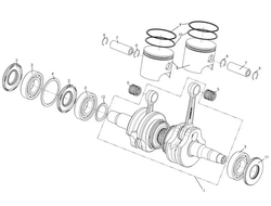 Вал коленчатый, поршни Атака 551 II / Patrul 551 SWT