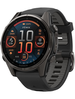 Часы Garmin Fenix 8 - 43mm AMOLED Sapphire Carbon Gray DLC Titanium Black / Pebble Gray