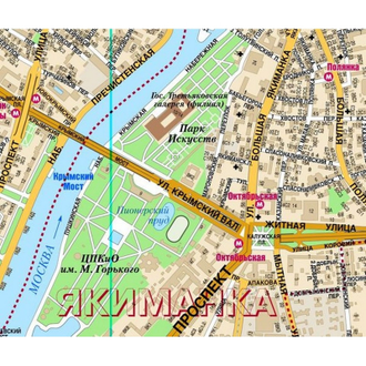 Настенная карта Москва с каждым домом 1:21тыс.,1,55x2,06м.