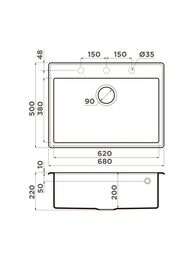 Мойка Omoikiri Tedori 68-SA