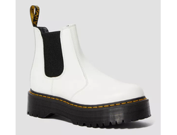 Dr Martens 2976 Smooth Leather Platform Chelsea White