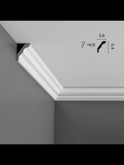 Потолочный карниз с гладким профилем из дюрополимера Orac Decor коллекция Axxent CX112