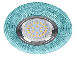 Светильник встраиваемый Ecola LD7069 MR16 GU5.3 искристый с подсветкой "Модерн" Голубой/Хром 25x95 FB16CMEFB