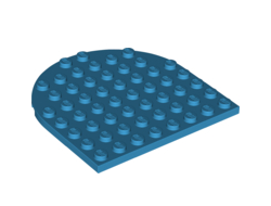 Plate, Round 8 x 8 Rounded End, Dark Azure (41948 / 6304883)