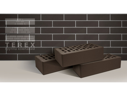 Кирпич облицовочный какао гладкий с утолщенной стенкой 20мм щелевой 1NF 250х120х65мм М200 Terex