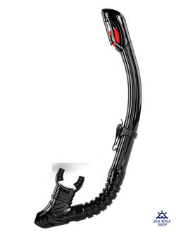 Трубка для дайвинга WAVE сухая, черный силикон