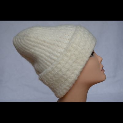 Вязаная белая шапка с отворотом для женщин Vizio Италия 6518 CLR