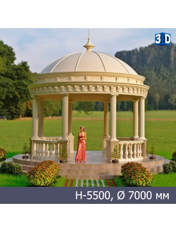 Беседка-ротонда rtd-002 из композитного материала  для парка, дачи, коттеджа на колоннах