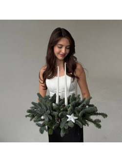 Композиция из нобилиса со свечами на стол №3