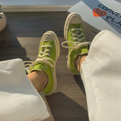 Как выглядят в живую салатовые гарсоны Кеды Converse Comme des Garcons низкие 168302c