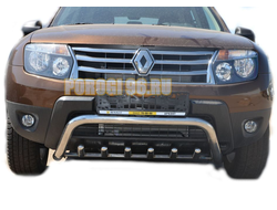 Защита переднего бампера скоба низкая+акула d53/42 для Renault Duster 2011-2015