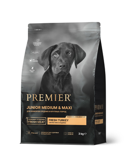 PREMIER (Премьер) сухой корм для юниоров средних и крупных пород, Индейка 3 кг