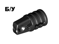! Б/У - Hinge Cylinder 1 x 2 Locking with 1 Finger and Axle Hole on Ends with Slots, Black (30552 / 4158848) - Б/У