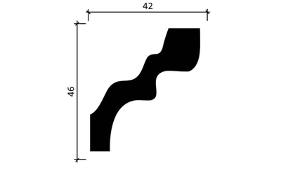 Потолочный плинтус DECOR-DIZAYN DD39, из дюрополимера, под покраску, ударопрочный