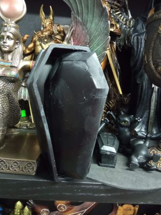 Гробик с крышкой из воска, 11,5 см, воск 100%. черный