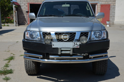 Защита переднего бампера двойная d76/60 для Nissan Patrol (1997-2010)