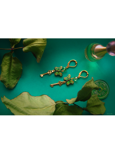"Посланницы чудес", серьги с бабочками и ключиками (благотворительность)