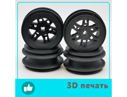 !АНАЛОГ! 3DW2 Комплект 3D дисков TRD2 40mm (4шт) для резины WPL, black, Black (3DW2) / 4 шт.