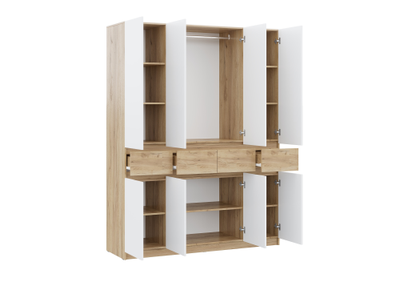 Бостон Лайт Шкаф ШК-004 (4-ств.) Дуб Крафт золотой / Белый (Гладкий)