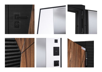 Стальная дверь   Берилл с зеркалом (адаптивная замковая часть). Заказная модель.