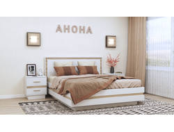 Композиция спальни АНОНА Белый/Дуб Сонома