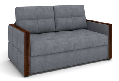 ДВУСПАЛЬНЫЙ УЛЬТРА КОМПАКТНЫЙ БЕСПРУЖИННЫЙ ДИВАН-КРОВАТЬ МАНХЭТТЕН-2, МЕТАЛЛОСКЕЛЕТ С МЕХАНИЗМОМ СЕРДЖИО, С ПОДУШКАМИ И ДЕКОРОМ РУЧЕК