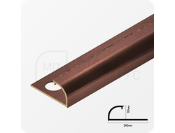 Профиль для плитки С-образный латунный 10 мм NEEXY PVL17-05 ANTCL Антик медь светлая 2.7 м