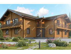 Гостиница из оцилиндрованного бревна "Кавказ", 490 м2