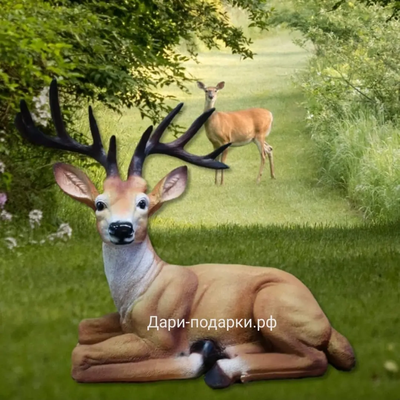 Олень лесной 46*40см   2,1кг   полистоун Россия 3078/012461*