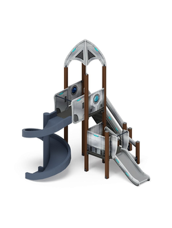 Серия «Космопорт» (серый) ДИК 2.14.04-01 H=750 H=2000 винтовой скат игровой комплекс