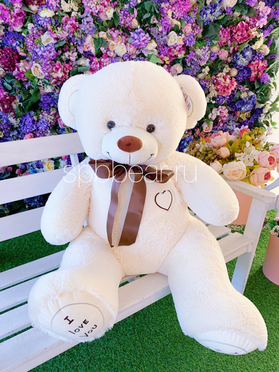 Большой плюшевый медведь 135 см бежевый Феликс